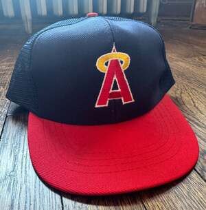 VINTAGE ‘80s California Anaheim Angels Annco Snapback Mesh Trucker Hat MLB NWOT